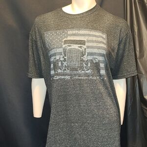 Wrangler Men Sz XL Comfort Fit Black American Flag Deuce Coupe Tee Shirt